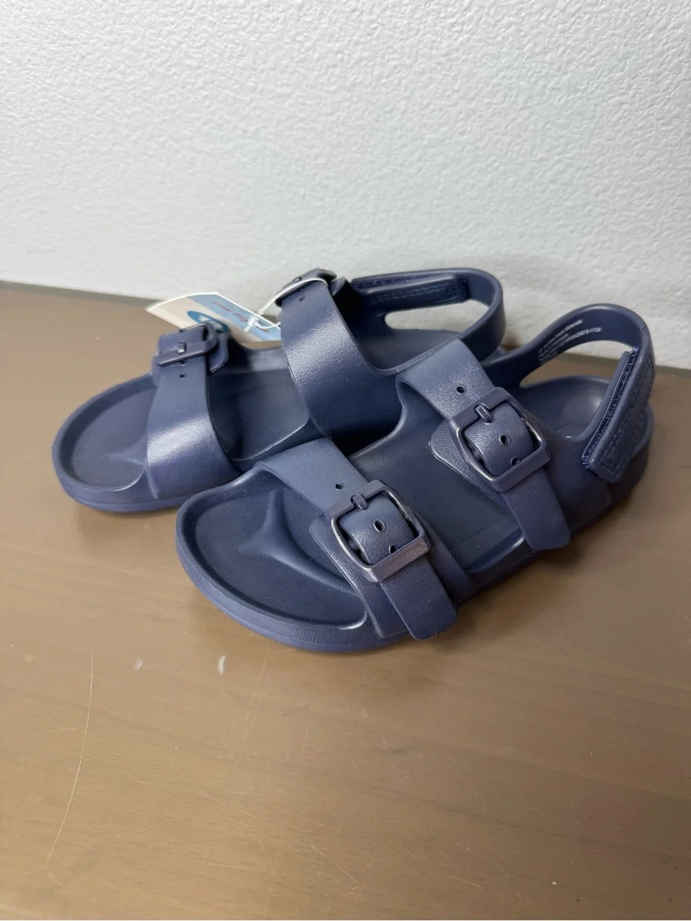 NWT 12 boys Cat & Jack Navy Blue Buckle Strap Sandals